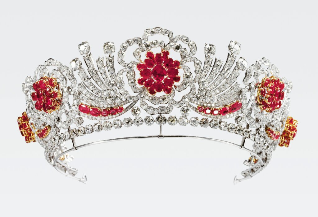 Queen Elizabeth II’s Burmese Ruby Tiara by Garrard & Co. Ltd., 1971